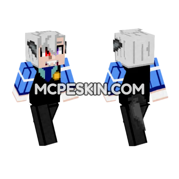 White Haired Anime Boy, front and back