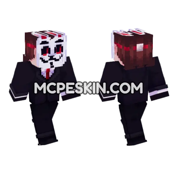 White Rabbit Masked Figure, front and back