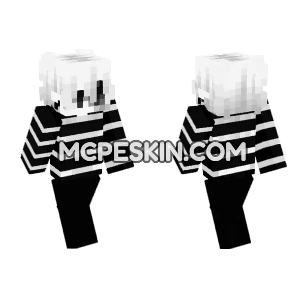 White Shadow Skin 4 Minecraft Bedrock skin, front and back