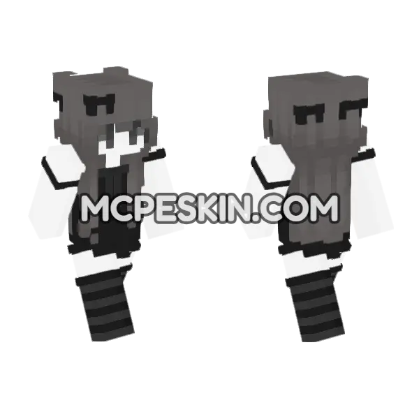 White Shadow Skin 8 Minecraft Bedrock skin, front and back