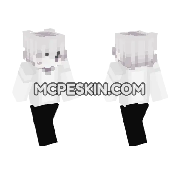 White Shadow Skin 9 Minecraft Bedrock skin, front and back