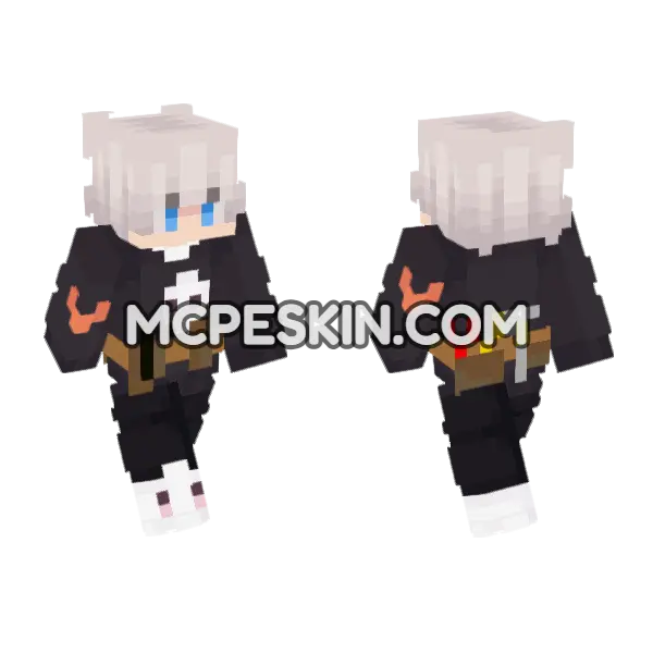 White Terminal Cat Minecraft Bedrock skin, front and back