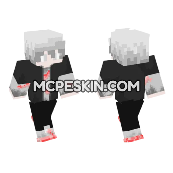 White The Scavenger Minecraft Bedrock skin, front and back