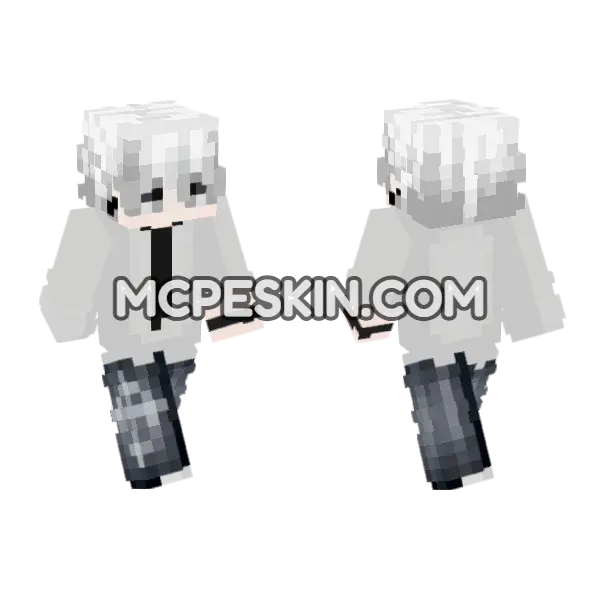 Whiteout Skin 6 Minecraft Bedrock skin, front and back