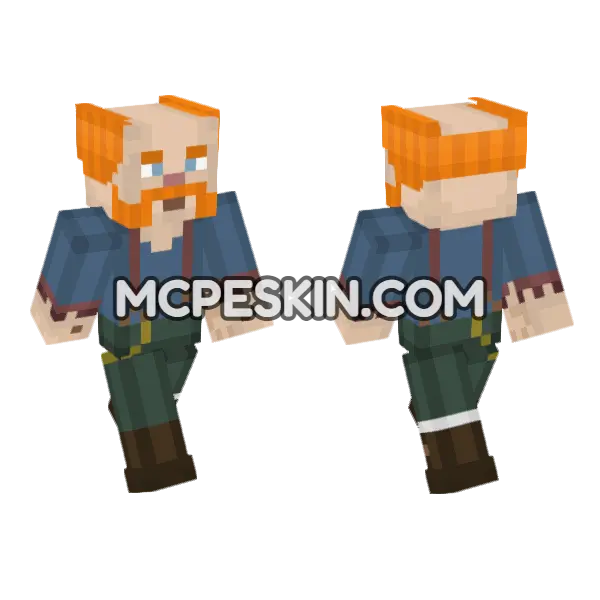 Will The Beard Man Minecraft Bedrock skin, front and back