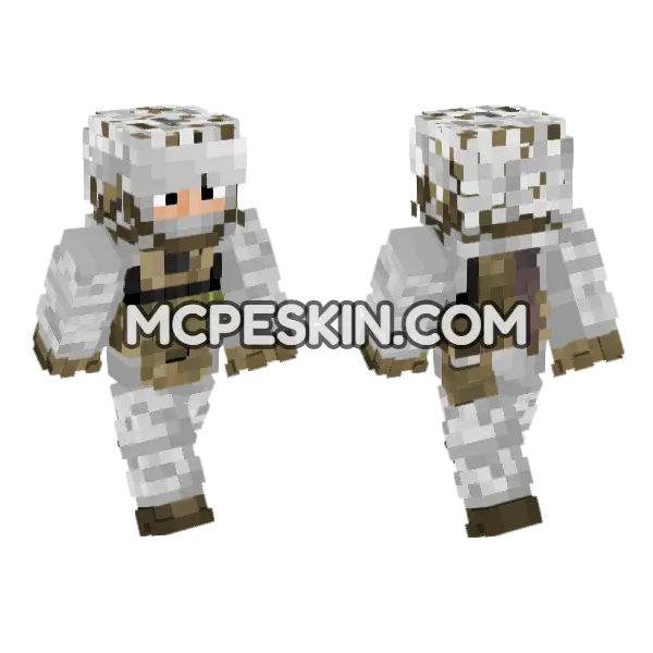 Winter Elements V3 Minecraft Bedrock skin, front and back