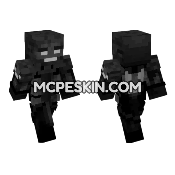 Wither Boss Minecraft Bedrock skin, front and back