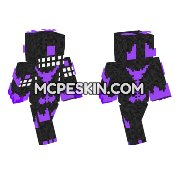 Wither Entity Dark Power Minecraft Bedrock skin, front and back