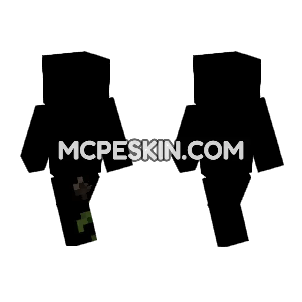 Wither Rose Minecraft Bedrock skin, front and back