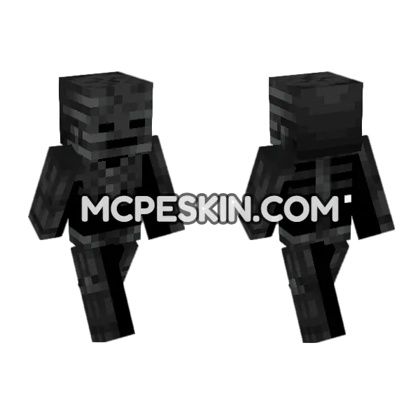 Wither Skeleton Minecraft Bedrock skin, front and back