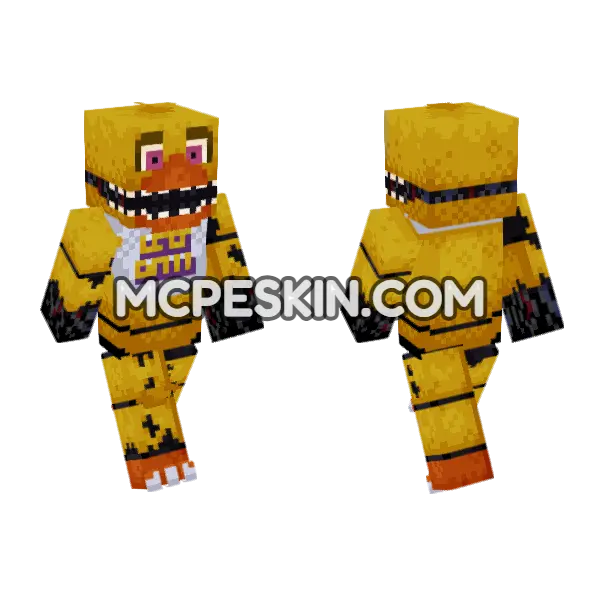 Withered Chica, front and back