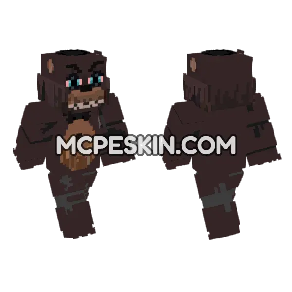 Withered Freddy Prototype Minecraft Bedrock skin, front and back