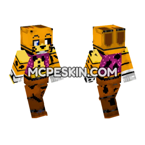 Withered Spring Bonnie Minecraft Bedrock skin, front and back