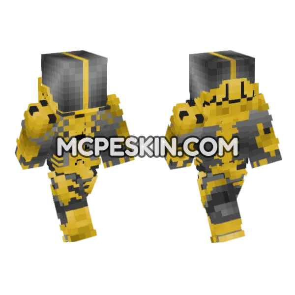 Wolfenstein Power Armour Minecraft Bedrock skin, front and back