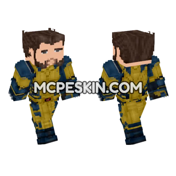 Wolverine 6729905 Minecraft Bedrock skin, front and back