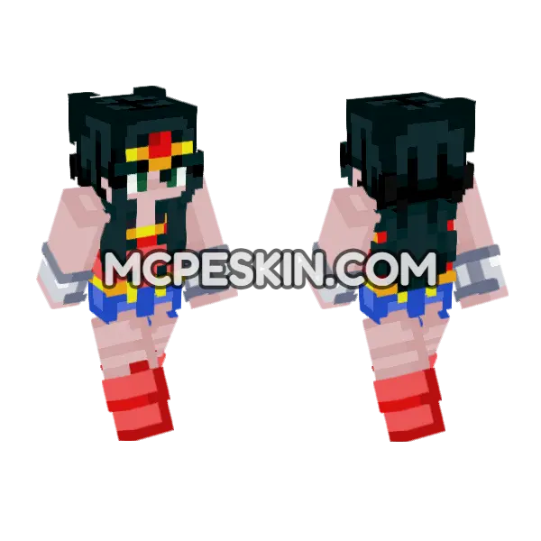Wonder Woman Skin Minecraft Bedrock skin, front and back