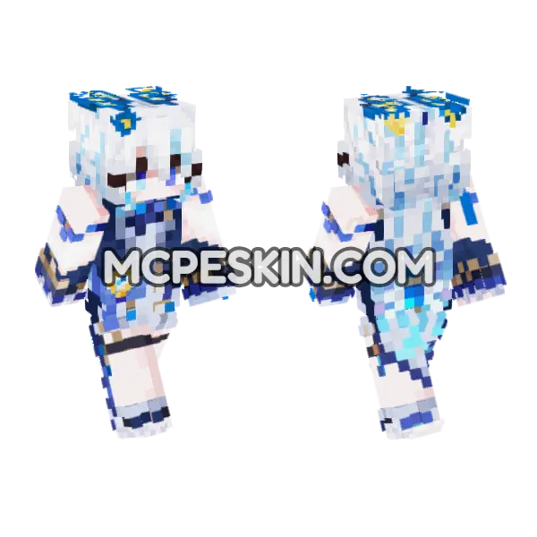 Wonderland Bunny Girl Minecraft Bedrock skin, front and back