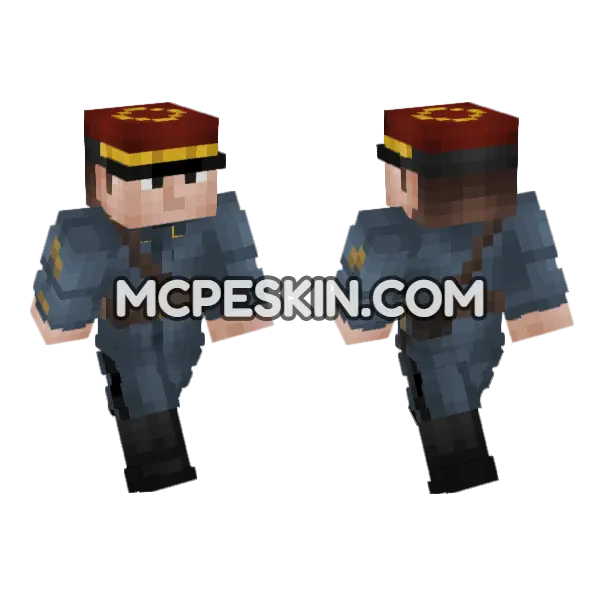 WW1 French Army Officer Minecraft Bedrock skin, front and back