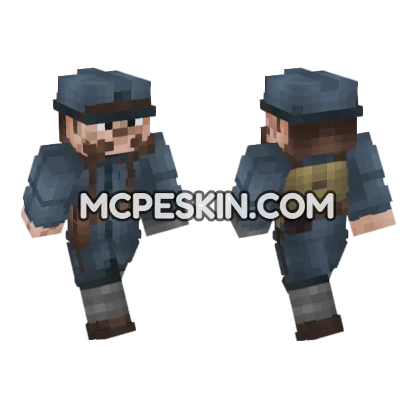 WW1 French Army Soldier Minecraft Bedrock skin, front and back