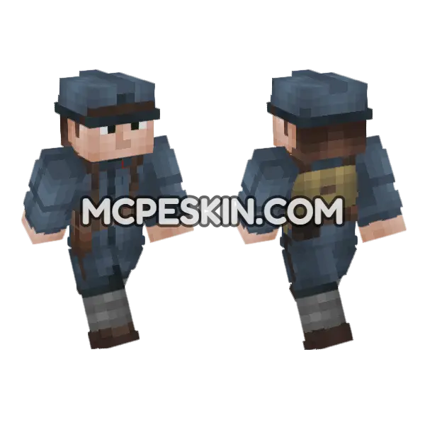 WW1 French Army Soldier Minecraft Bedrock skin, front and back