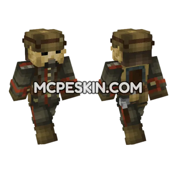 WW1 German Soldier V2 Minecraft Bedrock skin, front and back