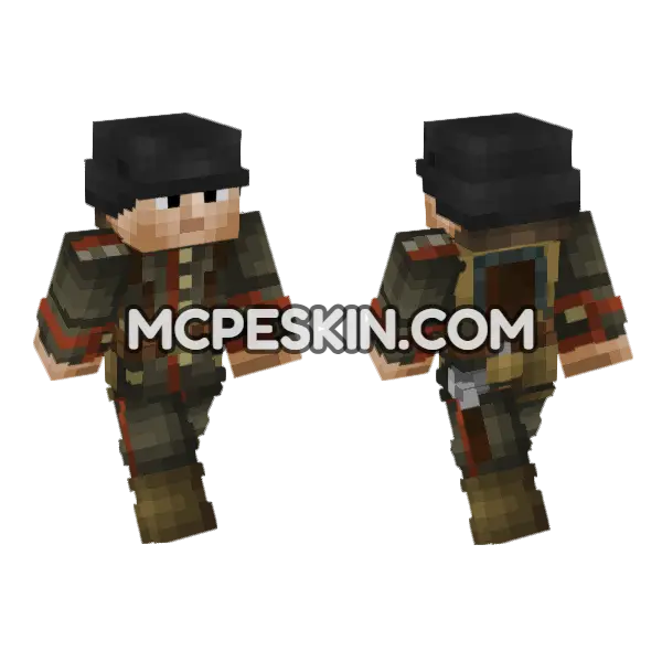 WW1 German Soldier V3 Minecraft Bedrock skin, front and back