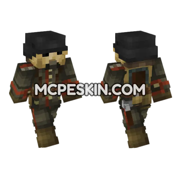 WW1 German Soldier V4 Minecraft Bedrock skin, front and back
