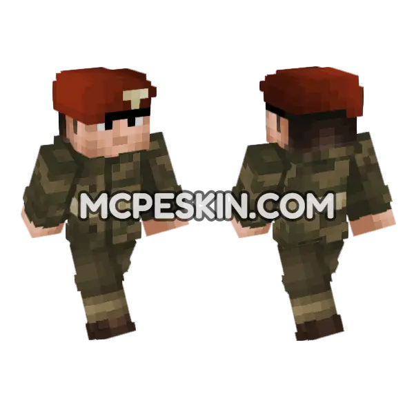 WW2 British Paratrooper Minecraft Bedrock skin, front and back