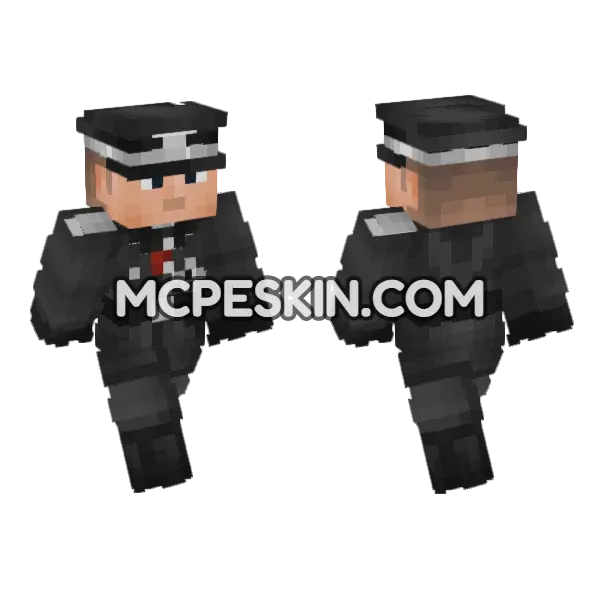 WW2 German Officer V3 Minecraft Bedrock skin, front and back