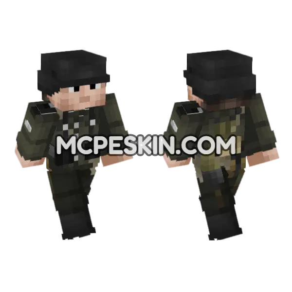 WW2 German Soldier Minecraft Bedrock skin, front and back