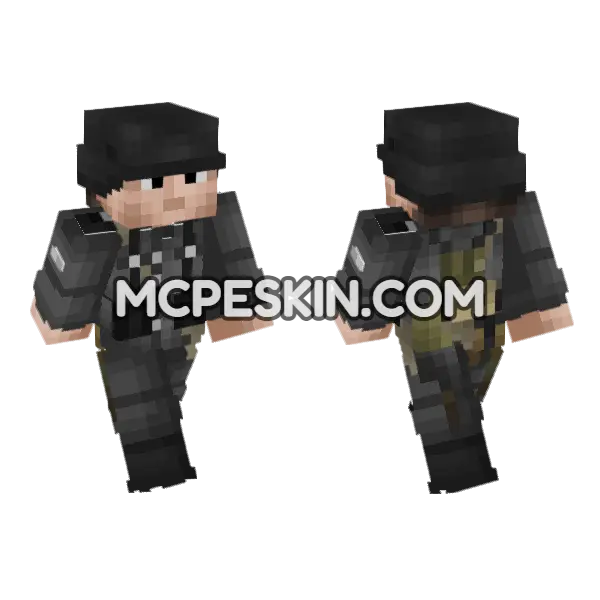 WW2 German Soldier V4 Minecraft Bedrock skin, front and back