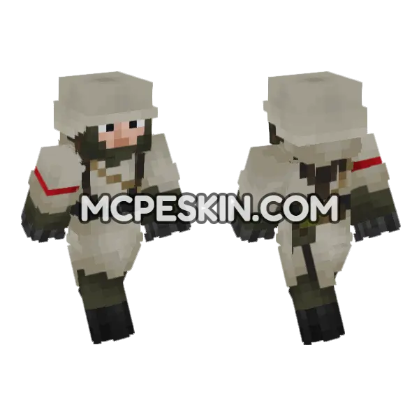 WW2 German Soldier V9 Minecraft Bedrock skin, front and back