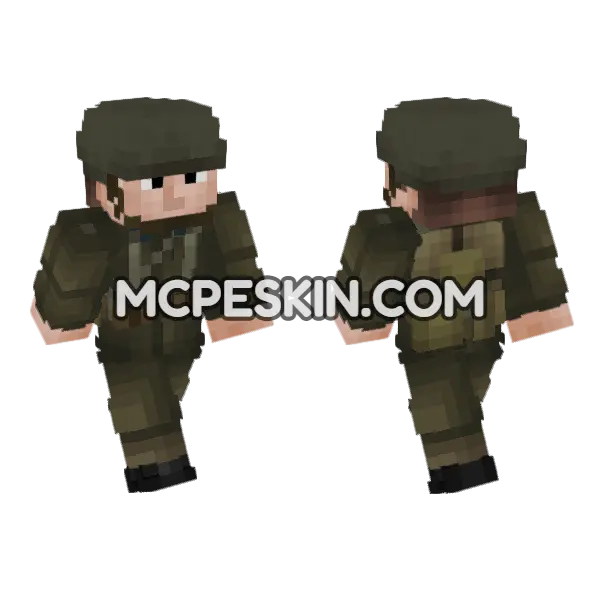 WW2 Polish Army Soldier Minecraft Bedrock skin, front and back