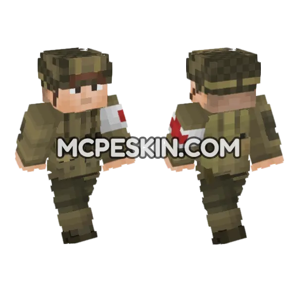 WW2 US Army Soldier Minecraft Bedrock skin, front and back