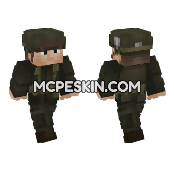 WW2 US Army Soldier Minecraft Bedrock skin, front and back