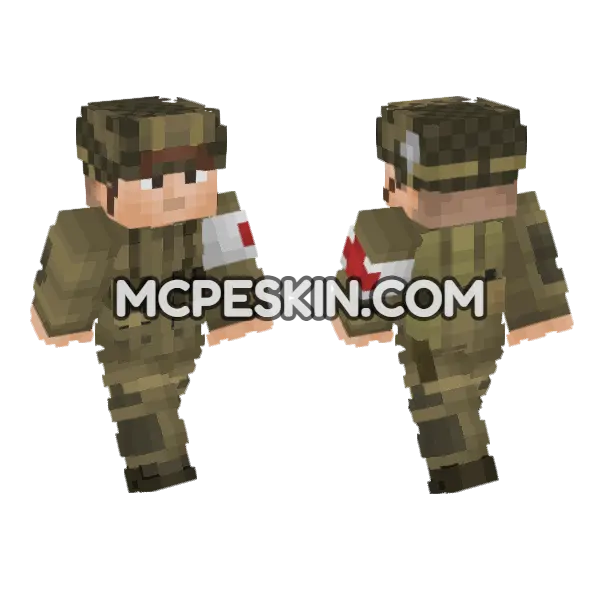 WW2 US Army Soldier Minecraft Bedrock skin, front and back