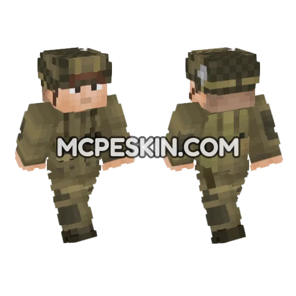 WW2 US Army Soldier Minecraft Bedrock skin, front and back