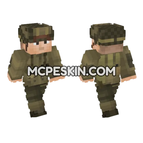 WW2 US Army Soldier V3 Minecraft Bedrock skin, front and back