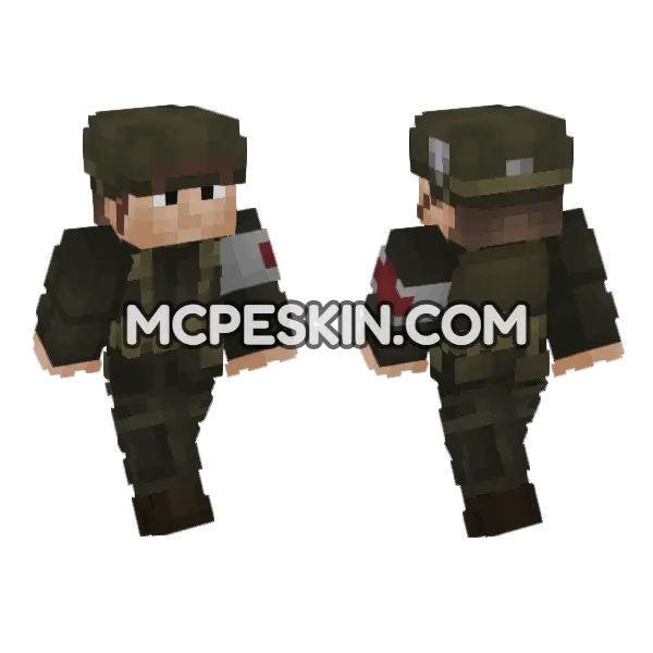WW2 US Army Soldier V6 Minecraft Bedrock skin, front and back