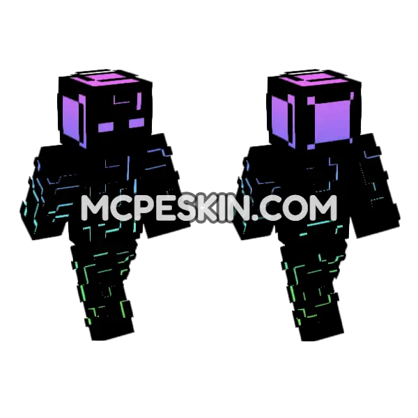 Xyber Skin Minecraft Bedrock skin, front and back