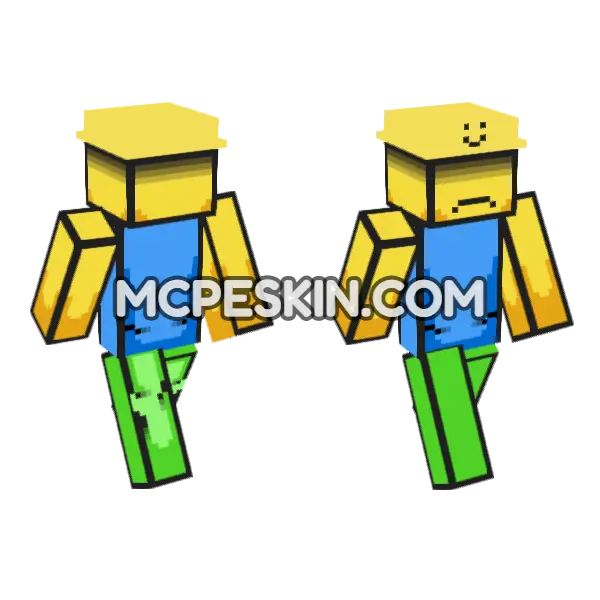 Yellow and Blue Block Creature, front and back