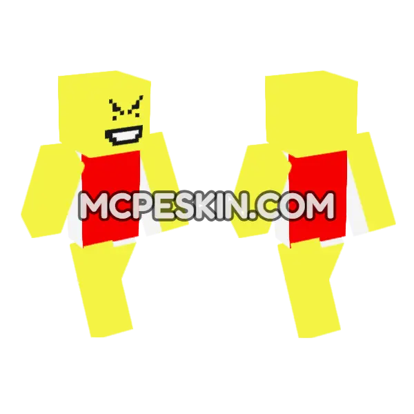 Yellow Angry Noob, front and back