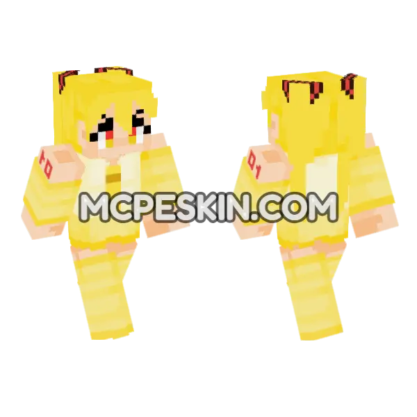 Yellow Anime Girl Outfit, front and back