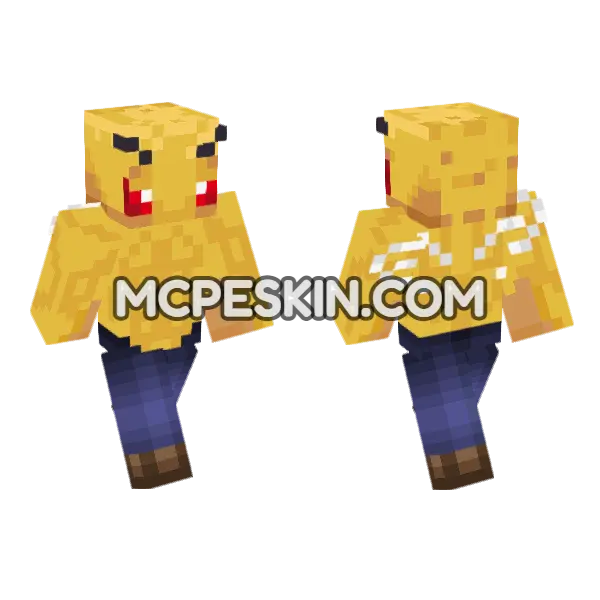 Yellow Bee Skin Minecraft Bedrock skin, front and back