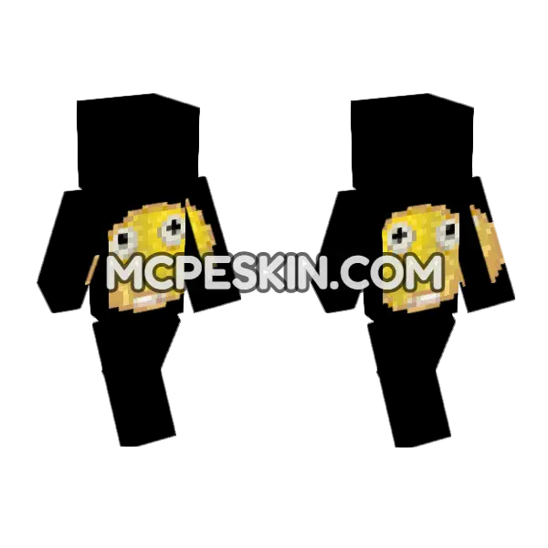 Yellow Blob Creature Minecraft Bedrock skin, front and back