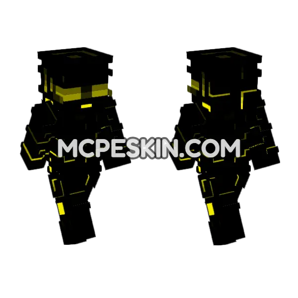 Yellow Circuit Skin Minecraft Bedrock skin, front and back