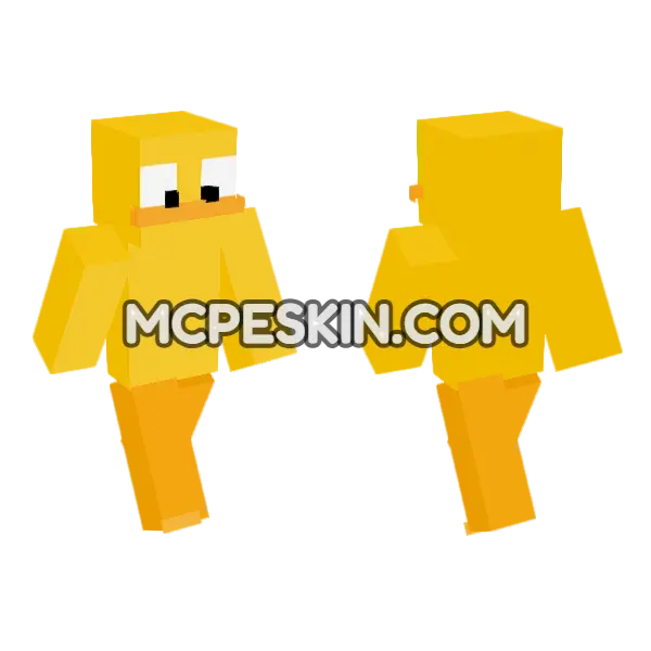 Yellow Duck Minecraft Bedrock skin, front and back