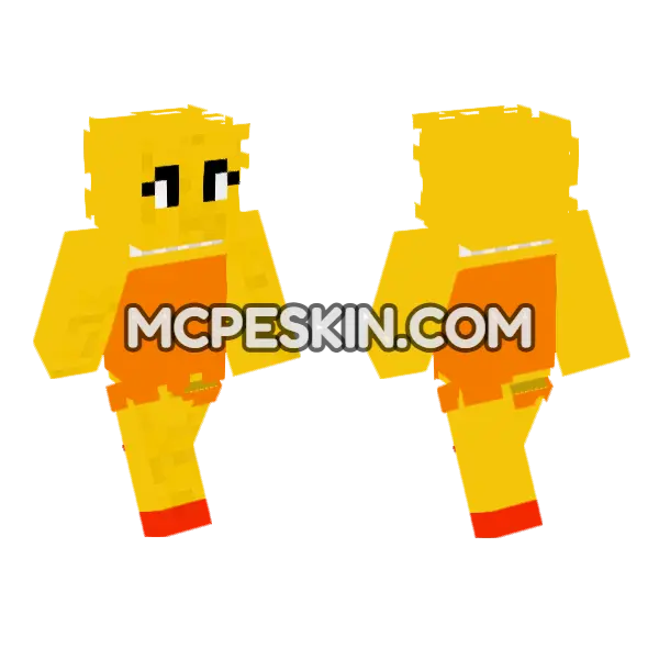 Yellow Duck Skin Minecraft Bedrock skin, front and back