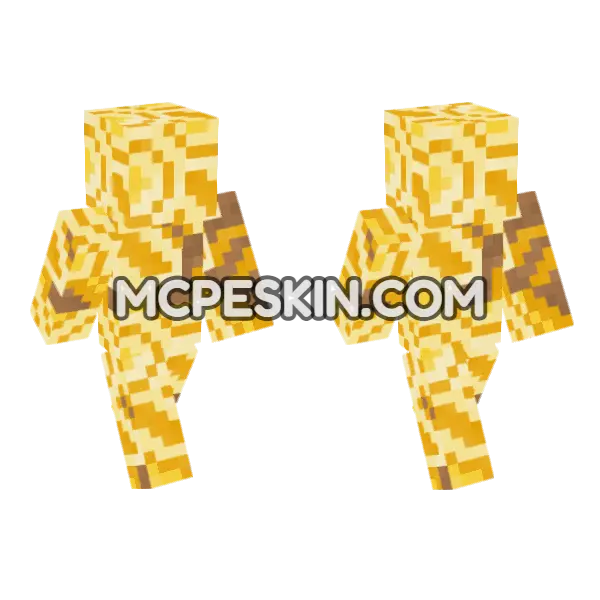 Yellow Glazed Terracotta Minecraft Bedrock skin, front and back