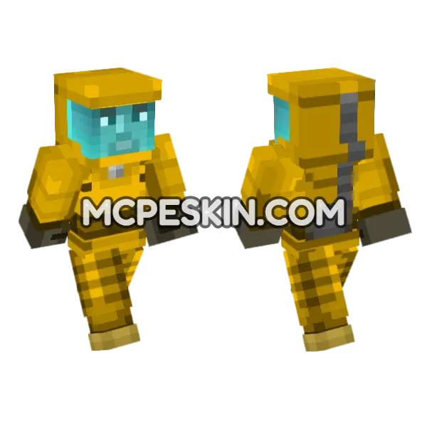 Yellow Hazmat Suit Minecraft Bedrock skin, front and back